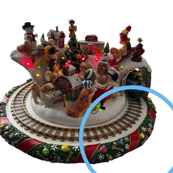 Rare Danbury Mint Shih Tzu Christmas Wonderland Animated Holiday Train Dogs - Picture 9 of 14